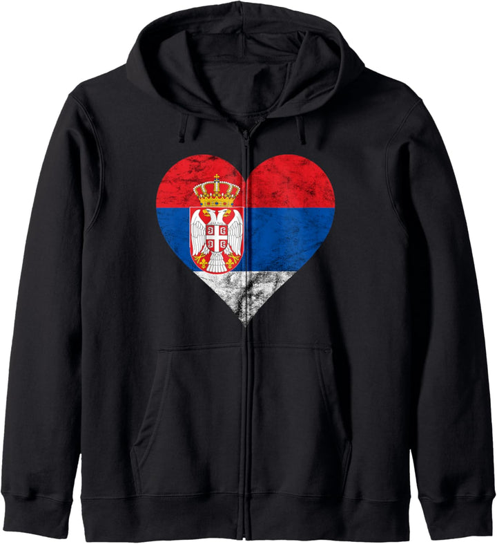 Serbien Herz Serbische Flagge Serbischer Stolz Serbe Srbija Kapuzenjacke