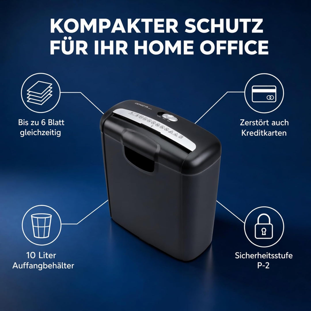 Genie 240S Profi Aktenvernichter Streifenschnitt | Aktenschredder bis zu 6 Blatt | Sicherheitsstufe
