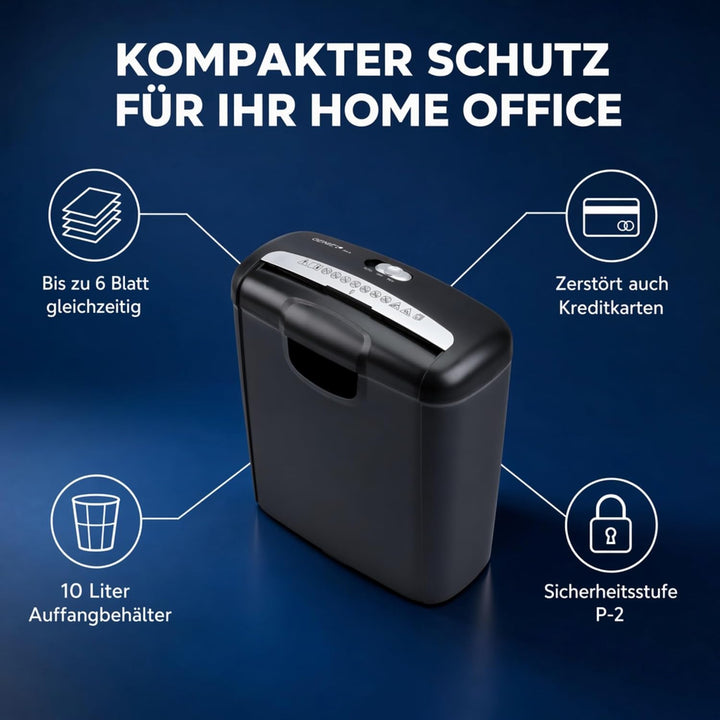 Genie 240S Profi Aktenvernichter Streifenschnitt | Aktenschredder bis zu 6 Blatt | Sicherheitsstufe