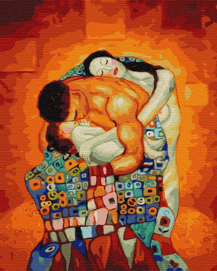 ARTNAPI Malen nach Zahlen Erwachsene mit Rahmen | DIY Handgemalt | Familie (Gustav Klimt) | Kit für