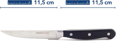 Hanseküche Steakmesser Set – 6x Hochwertige Steakmesser mit Holzgriff – Edles Besteck Set aus rostfr