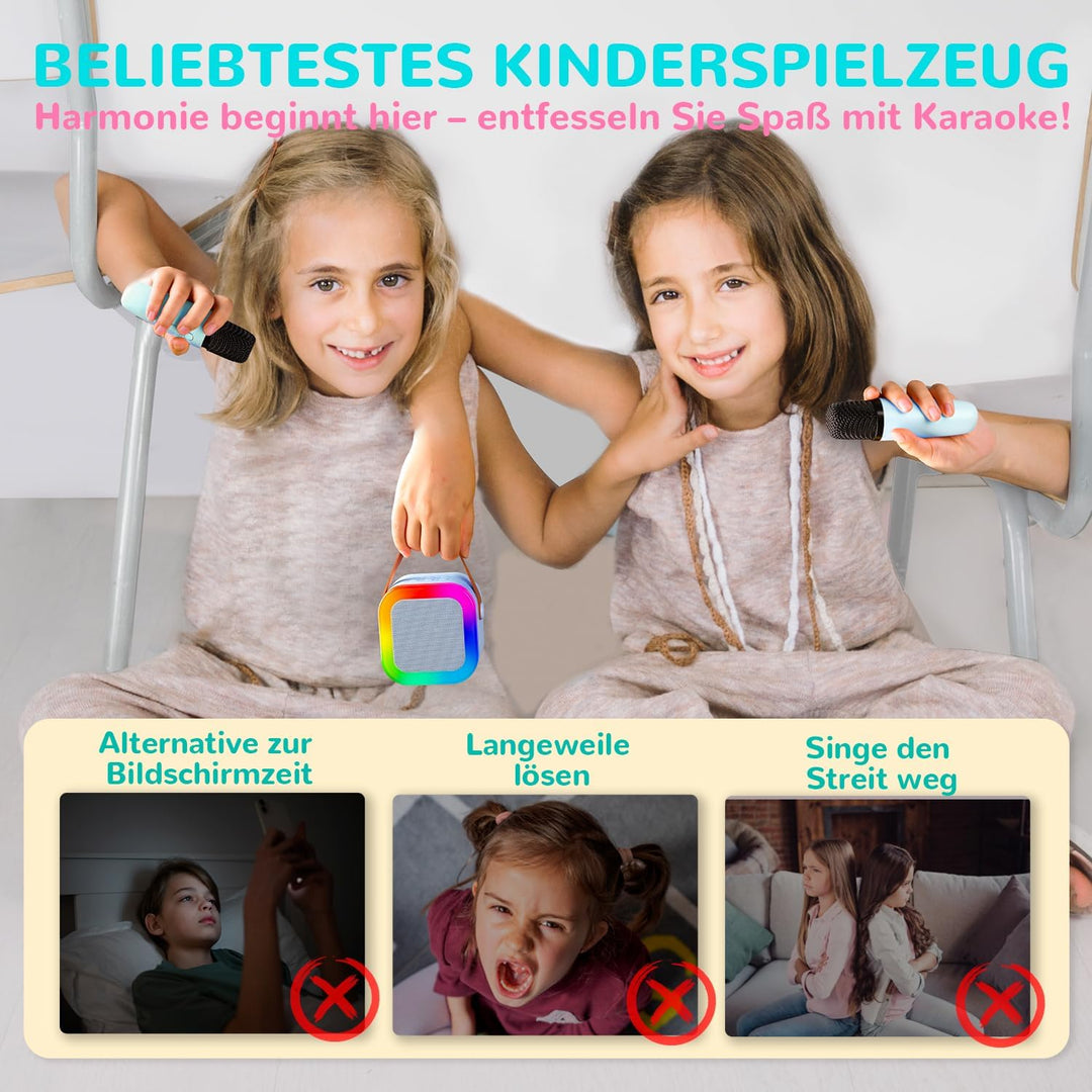 Karaoke Maschine Kinder mit 2 Karaoke Mikrofon Kinder: [Neueste] Kinder Karaoke mit Mikrofon - Karao