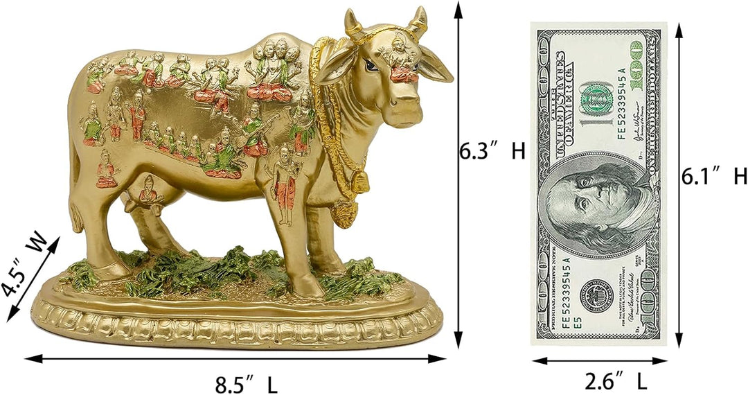 Statue Bangbangda Hindu-Gott Nandi-Kuh aus Kunstharz, 16,5 cm hoch