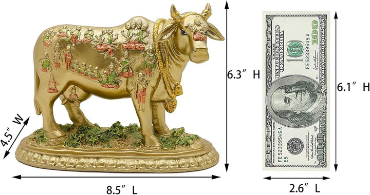 Statue Bangbangda Hindu-Gott Nandi-Kuh aus Kunstharz, 16,5 cm hoch