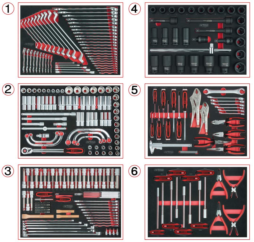 KS Tools Werkstattwagen-Einlagenpaket, 291-tlg, Farblos