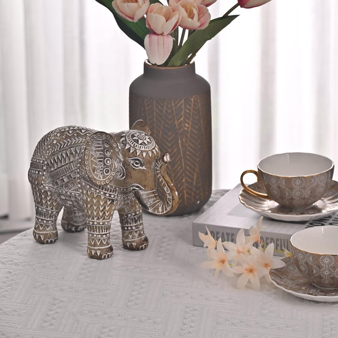 TERESA'S COLLECTIONS Elefanten-Statue, Stamm, Heimdekoration für Wohnzimmer, rustikale Feng Shui-Sku