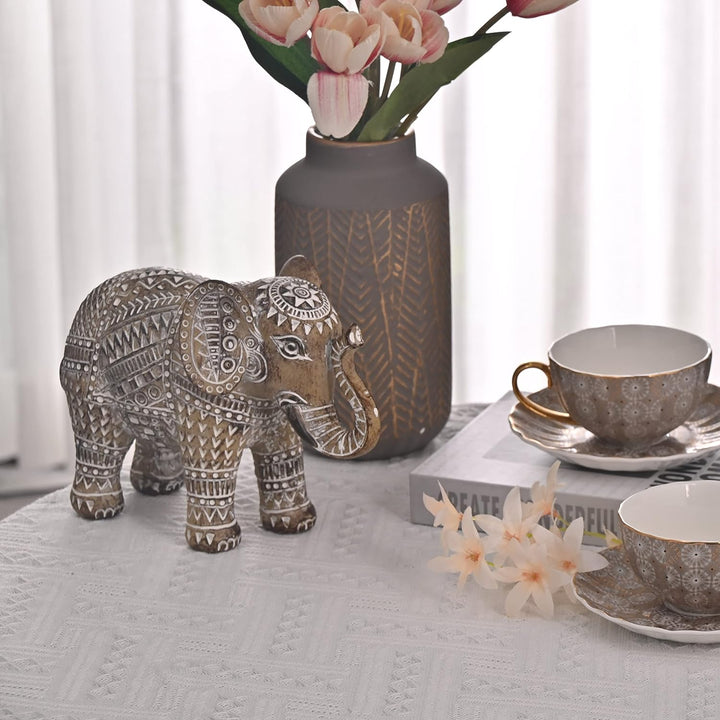 TERESA'S COLLECTIONS Elefanten-Statue, Stamm, Heimdekoration für Wohnzimmer, rustikale Feng Shui-Sku