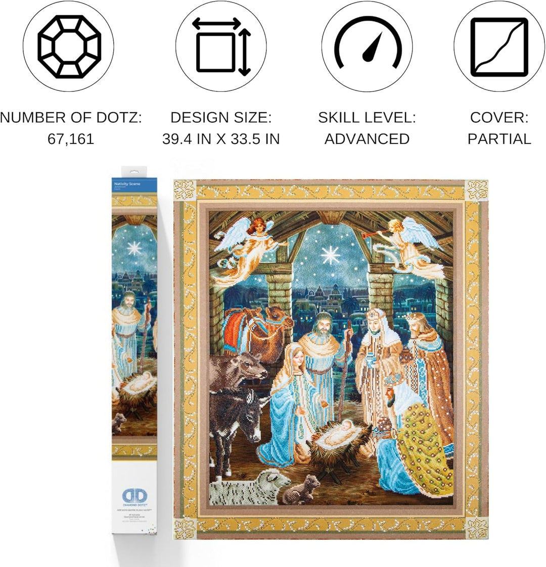 Diamond Dotz DD15-002 Weihnachtskrippe, ca. 85 x 100 cm gross, Diamond Painting, Malen mit Diamanten