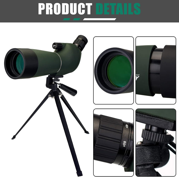 Svbony SV28 Spektiv Sportschützen 20-60x60 BAK4 Prisma FMC Optik Monokular Teleskop Abgewinkeltes Ok
