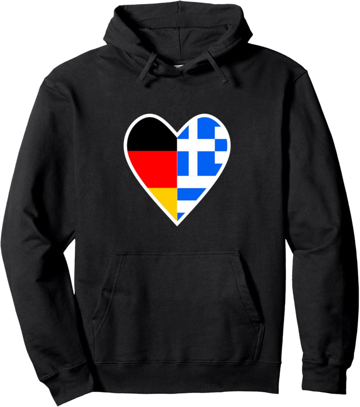 Nationalität & Freundschaft - Deutsch und Griechisch - Herz Pullover Hoodie
