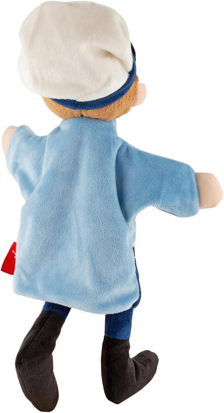 sigikid 43348 Handspielpuppe, blau/Polizist, OneSize, Blau/Polizist