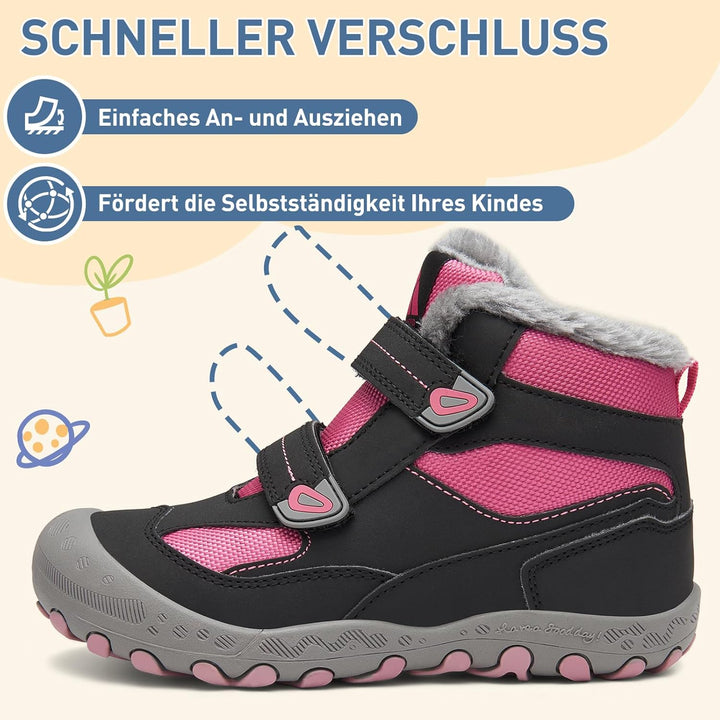 Mishansha Kinder Winterschuhe Mädchen Winterstiefel Warm Schneestiefel Gefüttert Boots Wasserdicht 2
