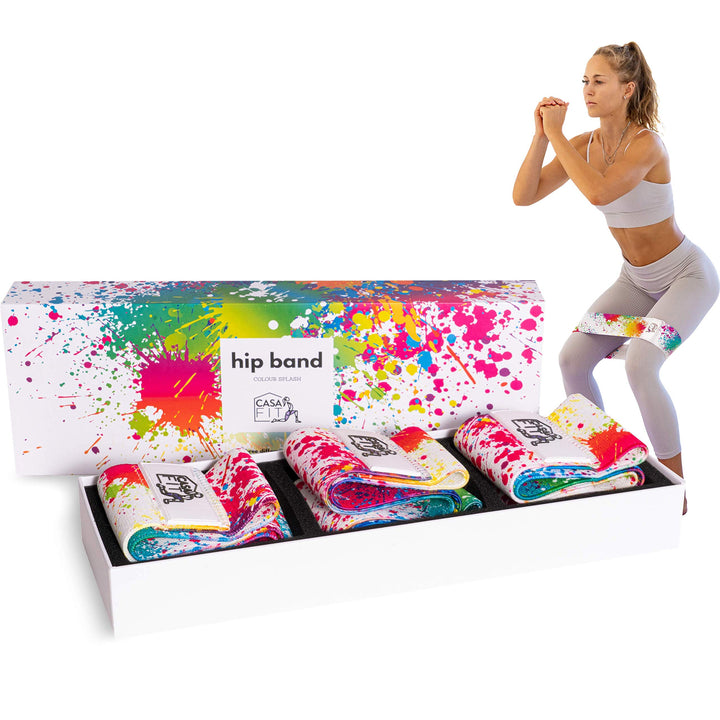 Hip Bands Resistance Bands Fitnessbänder Booty Band aus Stoff 3 Stärken für Beintraining Po-Training