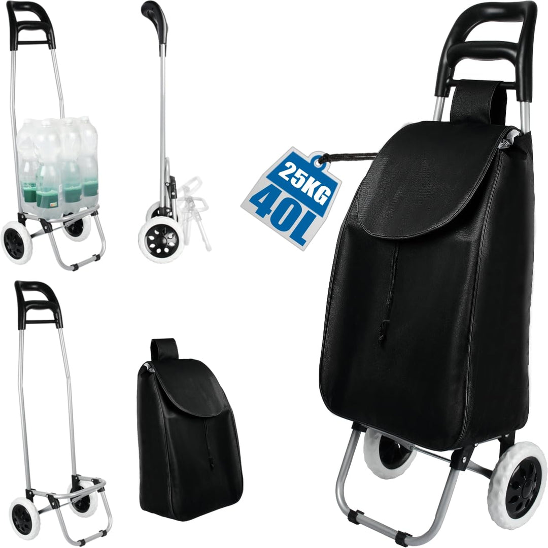 2IN1 Einkaufstrolley auch als Sackkarre nutzbar klappbar 40L Tasche bis 25kg Einkaufswagen mit gross