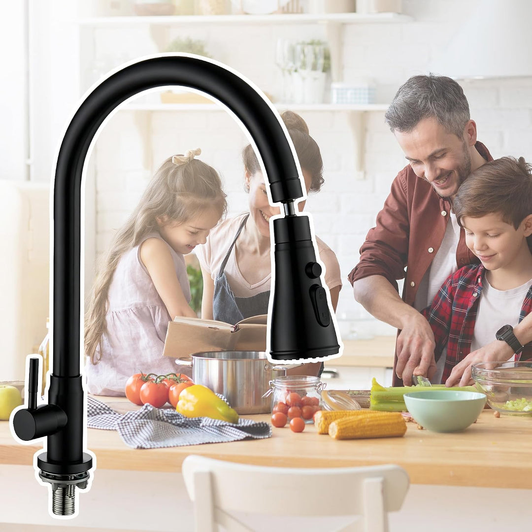 Kaltwasser-Wasserhahn, SUS304 Edelstahl für Küchenspüle, hoher Bogen, Einhandgriff, nur Kaltwasserha