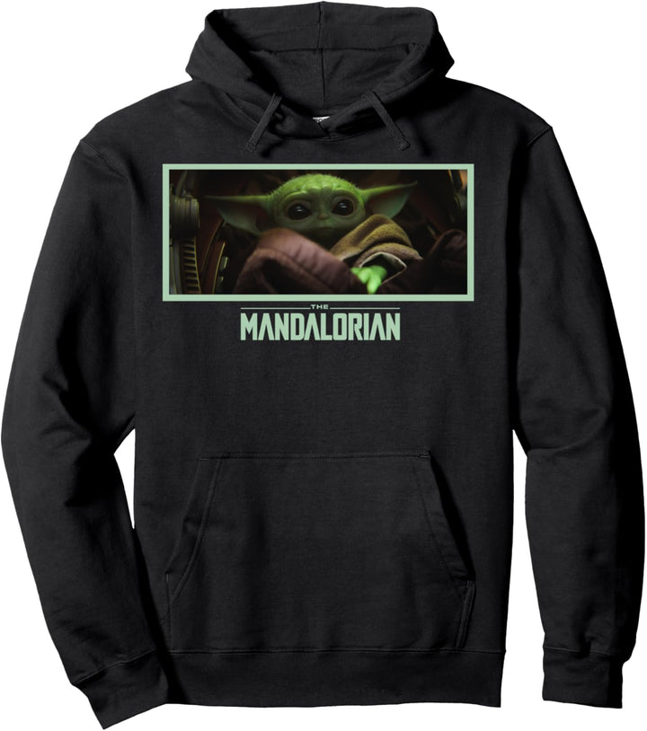 Star Wars The Mandalorian The Child Stare Logo Panel Pullover Hoodie