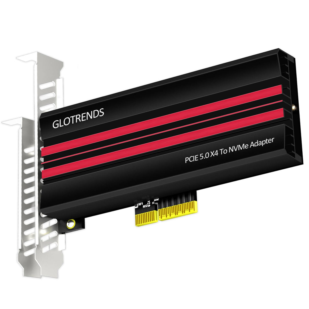 GLOTRENDS PA19 M.2 NVMe auf PCIe 5.0 X4 Adapter für M.2 NVMe SSD, grosse Aluminium-Kühlkörperabdecku