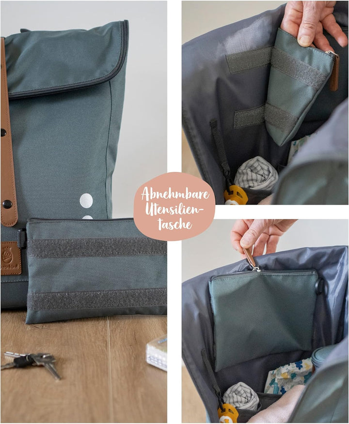 Ehrenkind® Wickeltasche Rucksack | Grosser Wickelrucksack mit Multifunktions-Babytaschen und mobiler