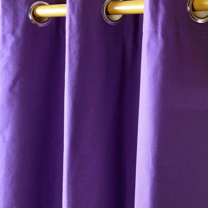 Homescapes Ösenvorhang Blickdicht lila Dekoschal 2er Set Plain Colour Breite 117 x Länge 137 cm Vorh