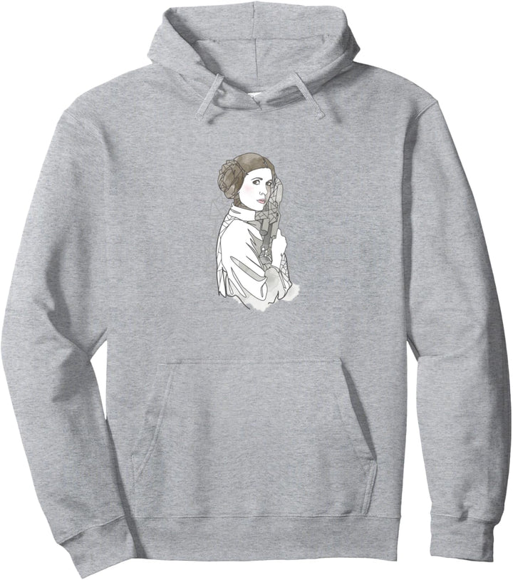 Star Wars Princess Leia Geometric Line Drawing Pullover Hoodie