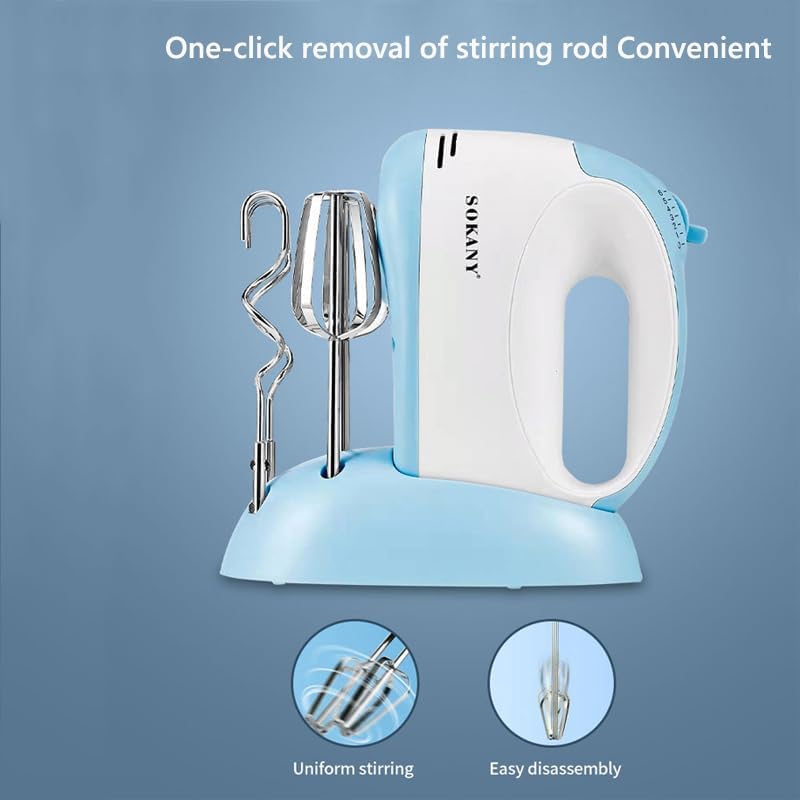 SOKANY 300W Handmixer Handrührgerät - 5 Stufen & Turbo & Auswurf-Funktion I Hand Mixer Handrührer Rü