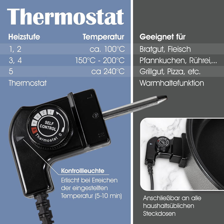 Hochwertige elektrische Pizzapfanne Partypfanne 42 cm/Grillpfanne/Elektropfanne/Pizzaofen /Crepe /Pa
