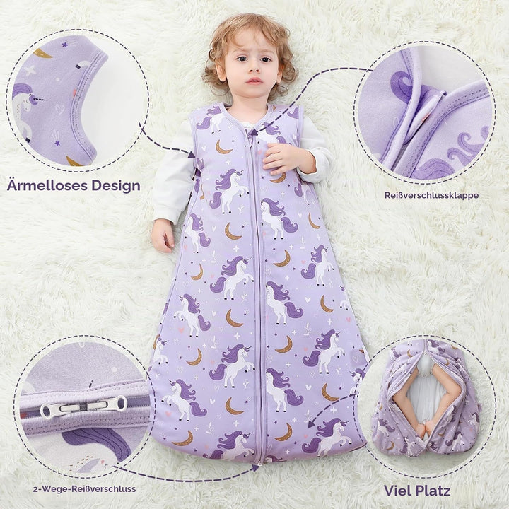 Yoofoss Schlafsack Baby Winter 2.5 Tog - 78cm/6-12 Monate Winterschlafsack Baumwolle Warm Babyschlaf