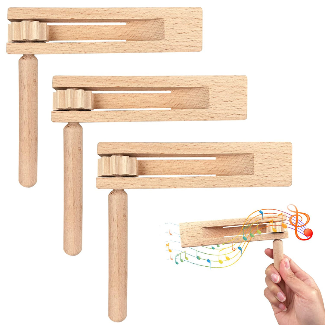 3 Stück Holzratsche Geräusche Maker, Krachmacher, Ratsche Holz, Fanartikel zum Anfeuern Geeignet für
