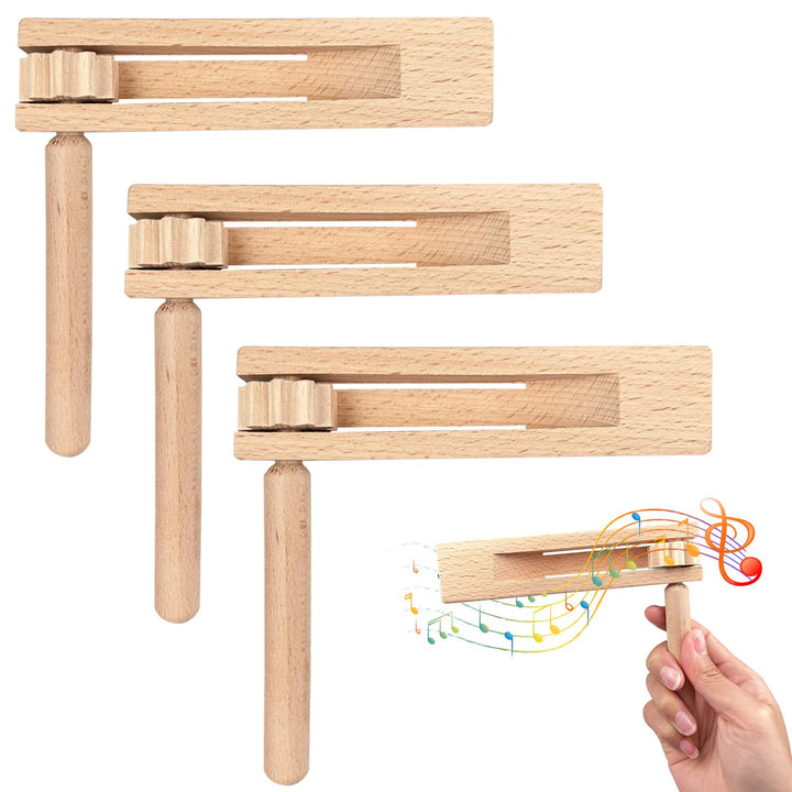 3 Stück Holzratsche Geräusche Maker, Krachmacher, Ratsche Holz, Fanartikel zum Anfeuern Geeignet für