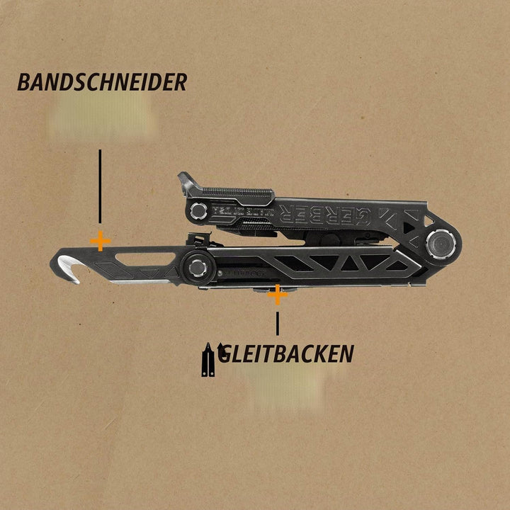 Gerber Multi-Tool mit Gürtel-Clip, Center-Drive Rescue, Mit Gurtschneider, 14 Funktionen und Nylon-S