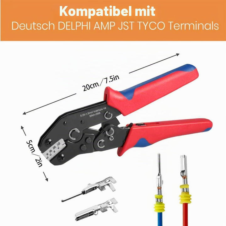 Draht Crimpzange mit Ratsche, Amliber Ratsche Wire Crimper Tool für offene Zylinderklemmenverbinder,