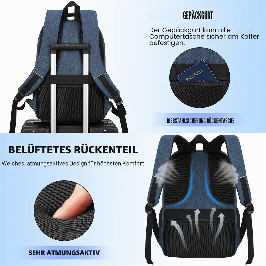 Rucksack Herren Gross Laptop Rucksack,Schulrucksack Jungen Teenager Laptoptasche mit USB Ladeanschlu