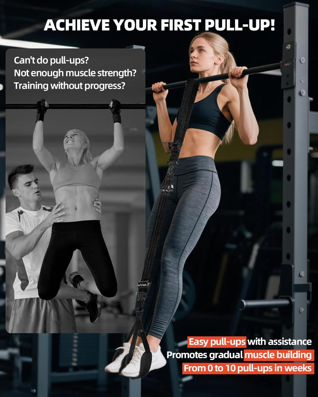 Abahub Klimmzugband Set Klimmzughilfe Widerstandsbänder Pull UP Band für Klimmzüge, Training zu Haus