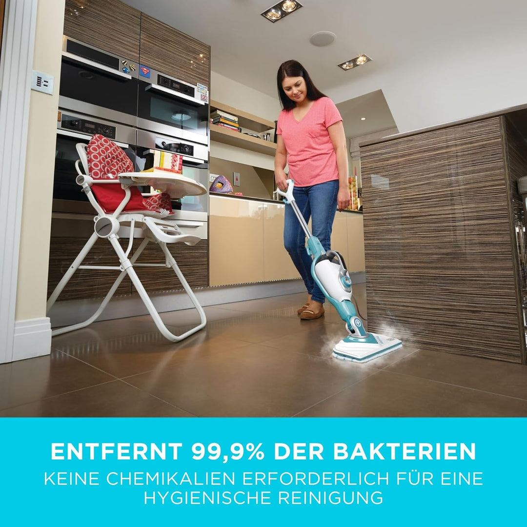 BLACK+DECKER BHSM166DSM Dampfmopp 2 und n1, 1.600 W mit Delta-Kopf