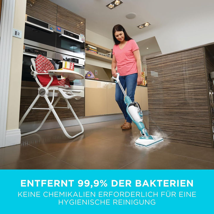 BLACK+DECKER BHSM166DSM Dampfmopp 2 und n1, 1.600 W mit Delta-Kopf