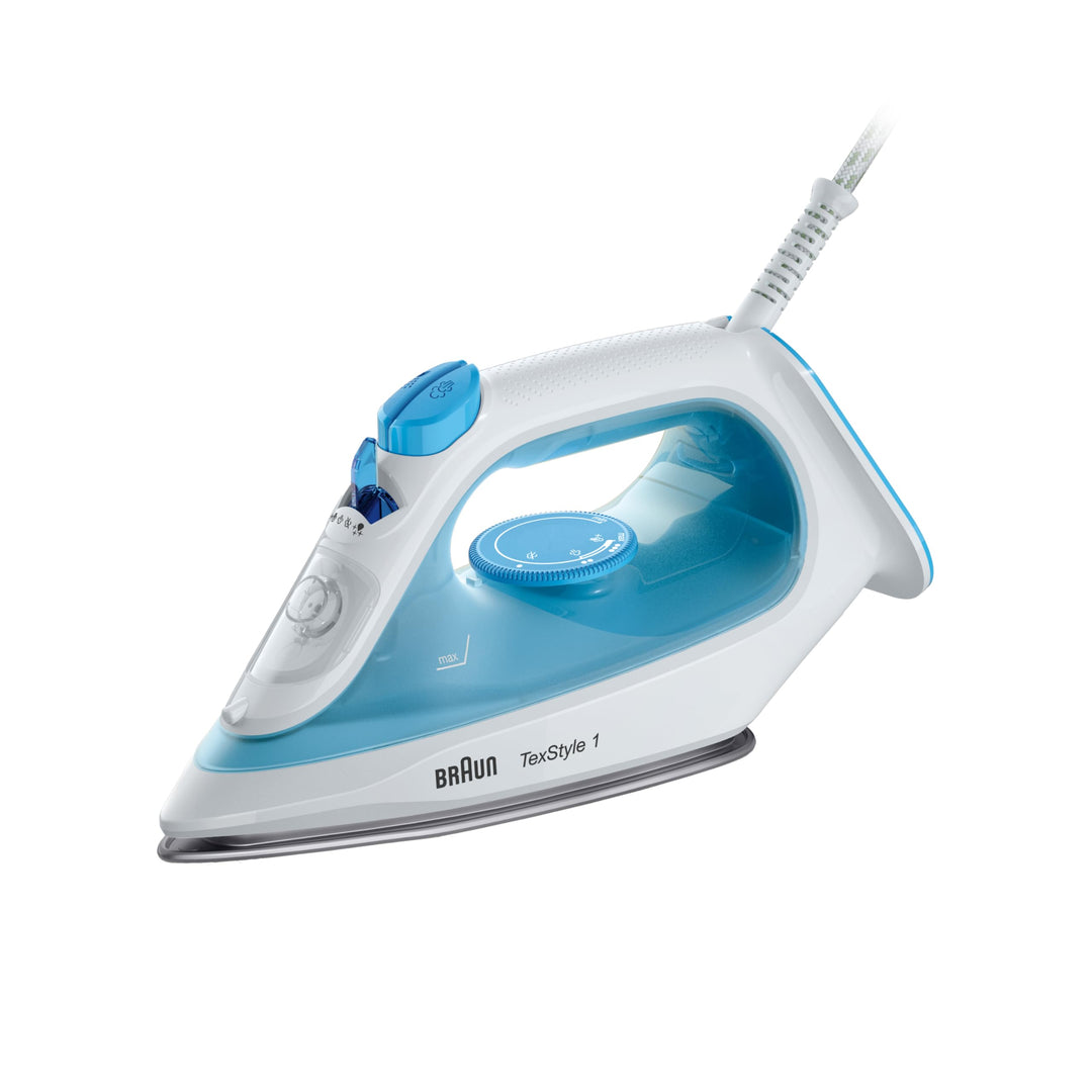Braun Dampfbügeleisen TexStyle 1 SI1029BL, Bügeleisen, Antihaftbeschichtete Bügelsohle, 120 g/min Da