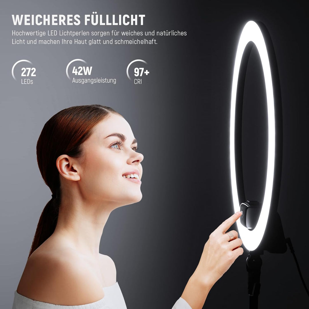 Neewer fortgeschritten 18 Zoll LED Ringlicht manuelle Touch Steuerung mit LCD Bildschirm Fernbedienu
