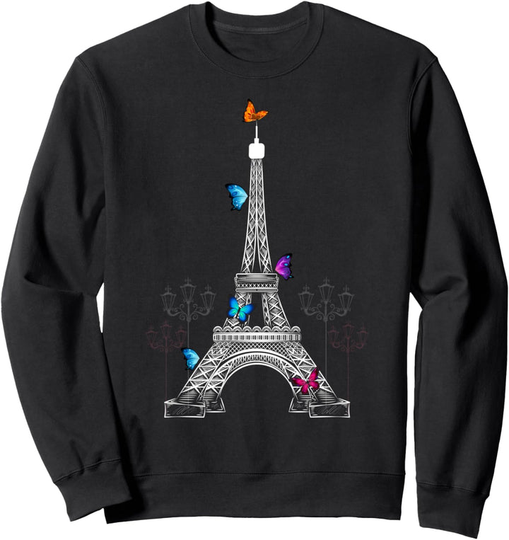 Schmetterling mit Eiffelturm französische Pariser Heimat Sweatshirt