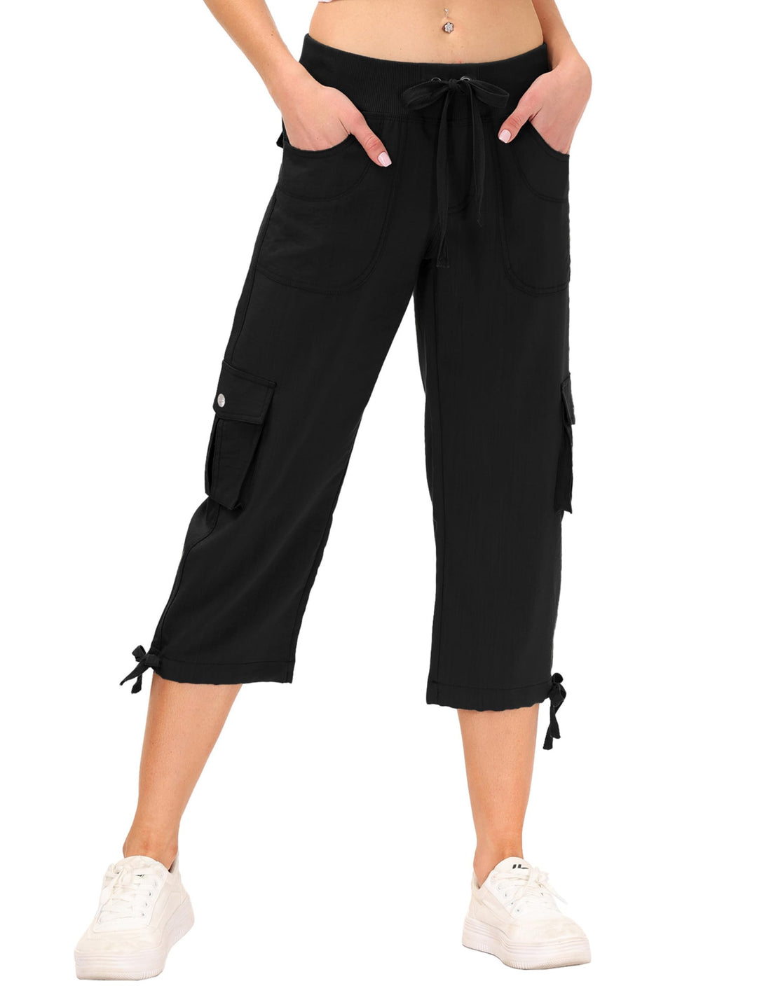 JINSHI Hosen Damen Sommer Cargohose 3/4 Lange Hosen Caprihose Freizeithose Outdoorhose Wanderhose mi