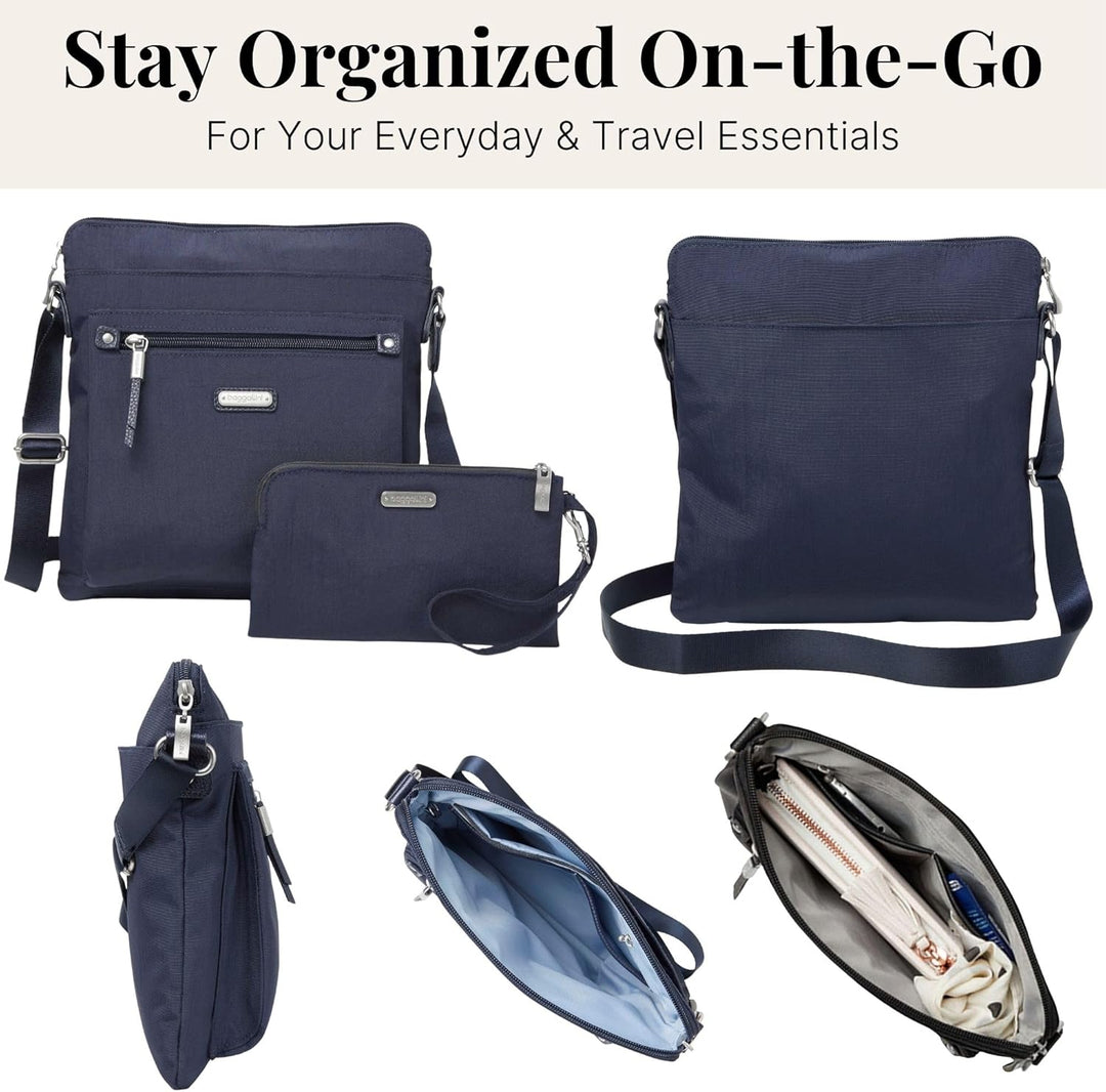 Baggallini Damen with Phone Wristlet Go Bagg mit RFID-Handy-Armband French Navy, French Navy
