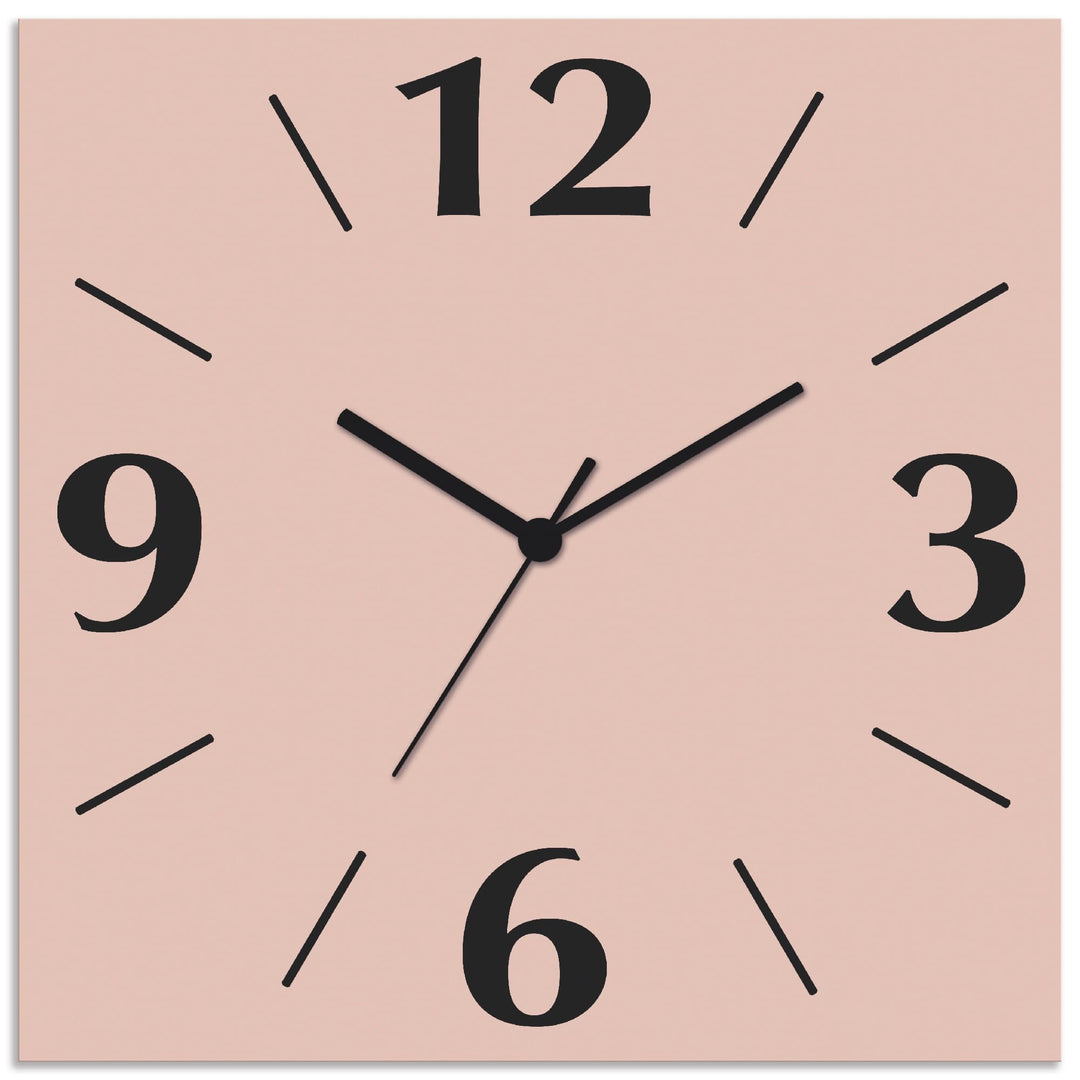 ARTLAND Wanduhr ohne Tickgeräusche Alu Quarzuhr 30x30 cm Quadratisch Lautlos 4 Ziffern Farbig Schlic