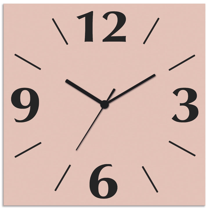 ARTLAND Wanduhr ohne Tickgeräusche Alu Quarzuhr 30x30 cm Quadratisch Lautlos 4 Ziffern Farbig Schlic
