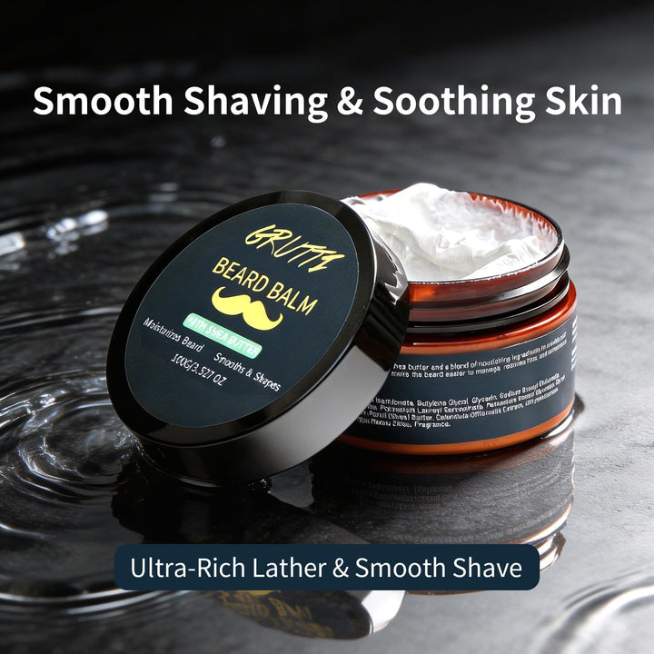 GRUTTI Rasier-Set 4-in-1: Rasierbürste + Rasierbecher + Rasierständer + Rasiercreme, Luxus Rasurerle