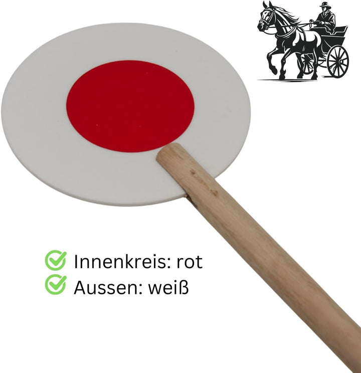 AMKA reflektierende Fahrkelle mit Holzgriff Signalkelle für Kutsche