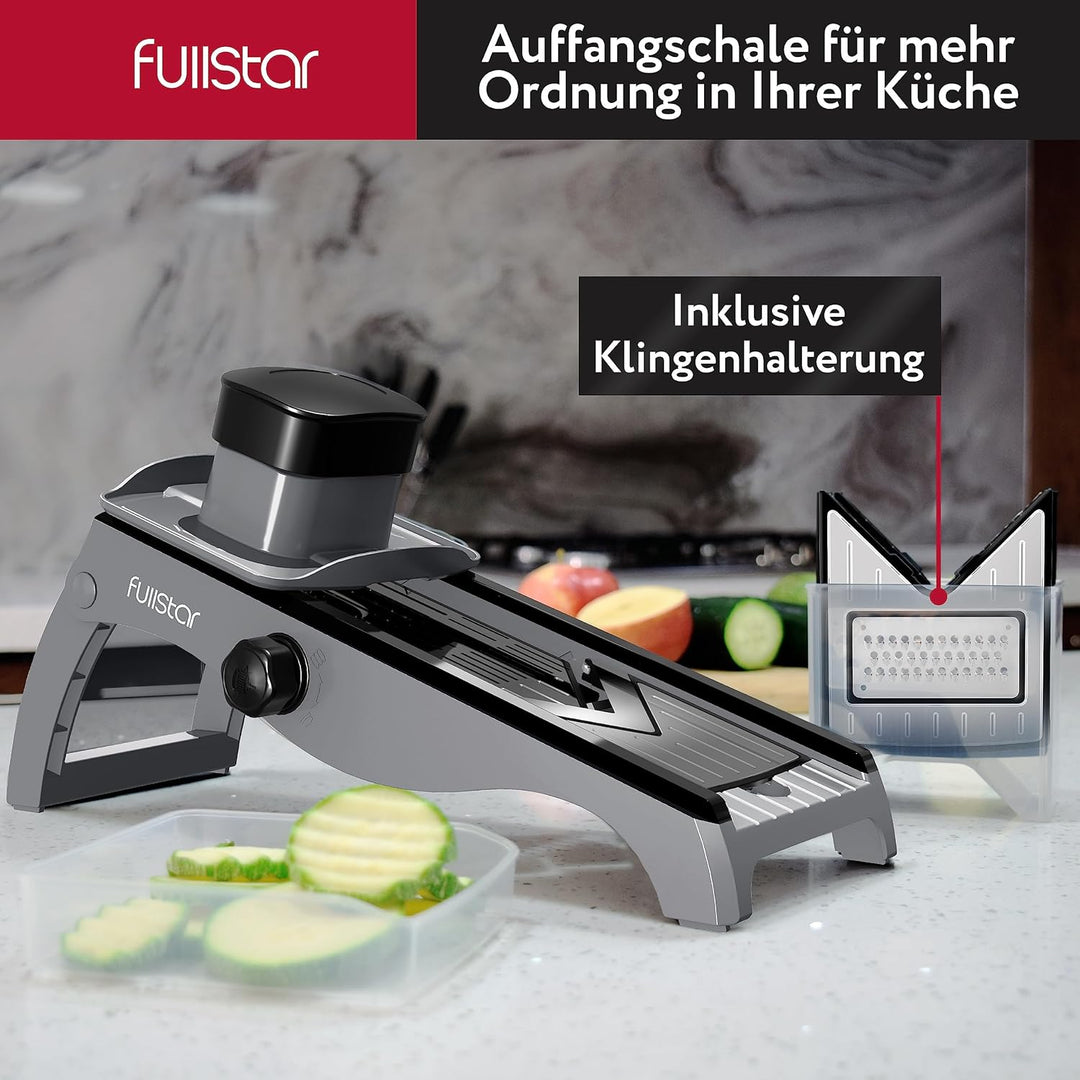 7-in-1 Verstellbar Edelstahl Mandoline Gemüsehobel Gemüsereibe - Gurkenhobel Dünne Scheiben - Reibe