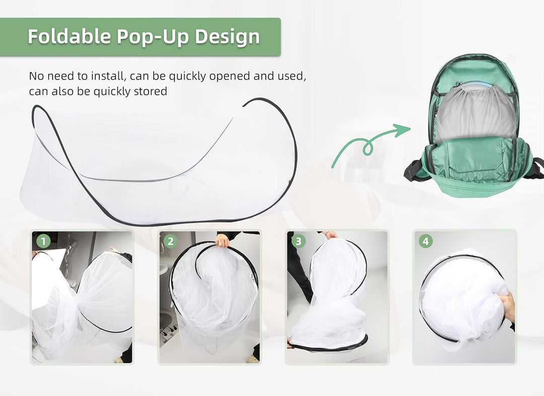 Gugxiom Foldable Mosquito Net, Moskitonetz Up for Single Bed, Portable Reise Moskitonetz, Mosquito N