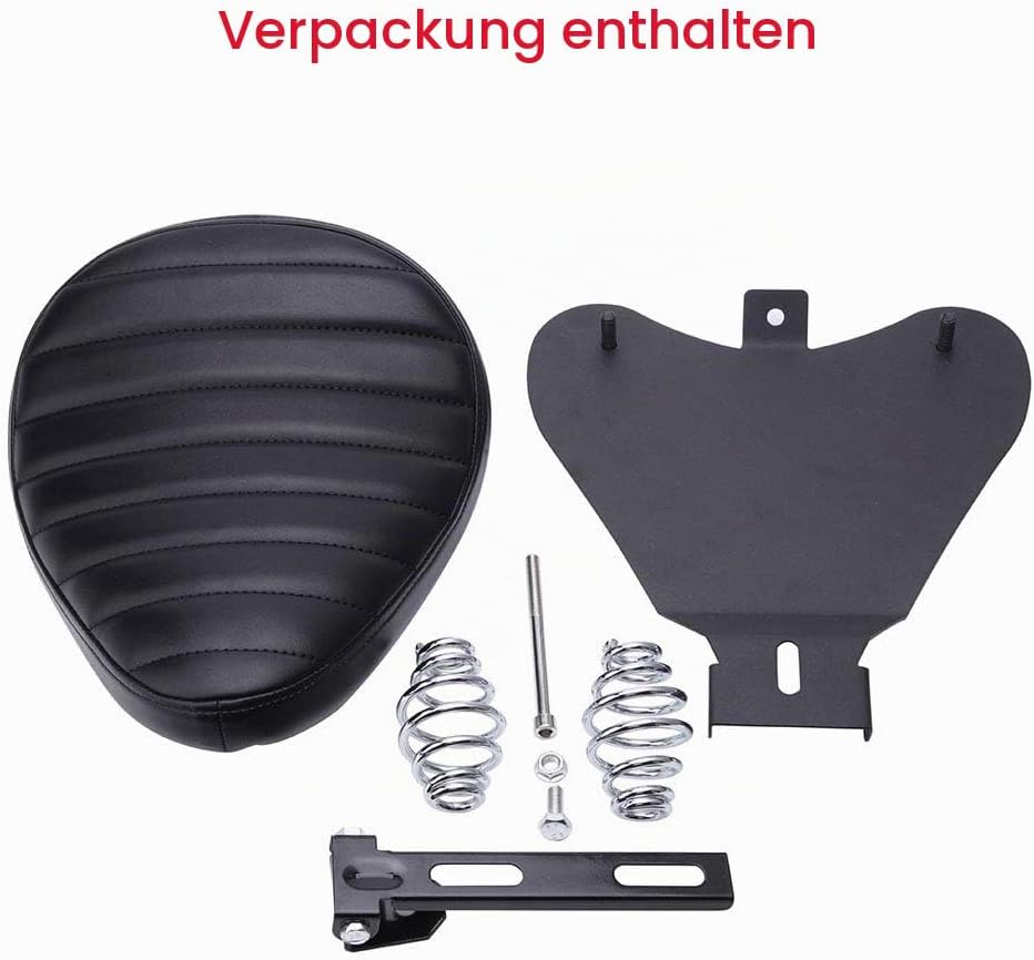 Custom Motorradsitz Solo Sitz, Motorrad Leder Solo Sitz W/Halterung Federhalter Kit Grundplatte für