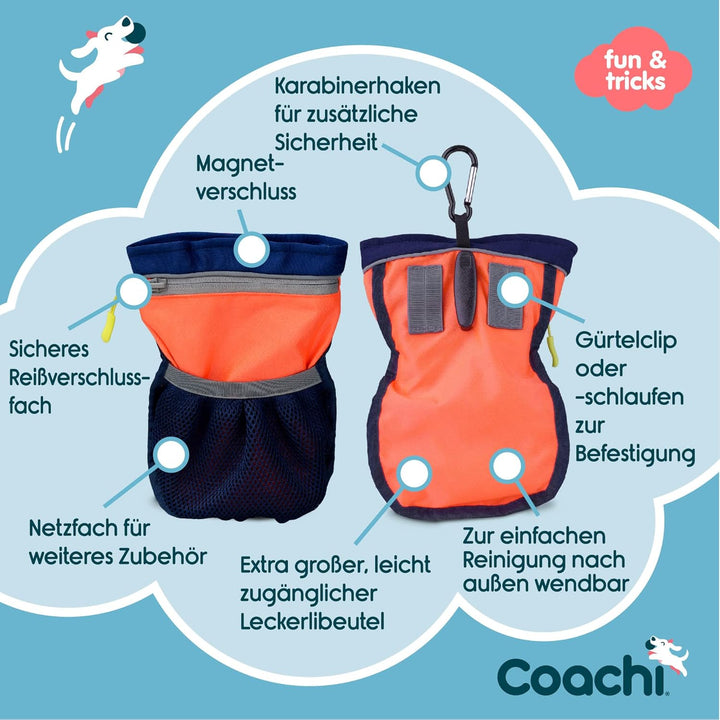 Coachi Pro Train & Treat Bag, Beutel. Ideal für Hundetrainer & Hundeausführer, extra grosser Staurau