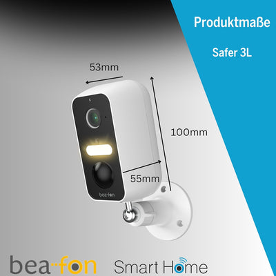 Beafon, Smart Home, Safer 3L, schwenkbare Überwachungskamera für den Aussenbereich mit LED Licht, 3M