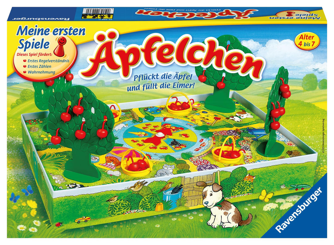 Ravensburger 22236 - Äpfelchen - Sammelspiel für Kinder, Äpfel pflücken für 2-4 Spieler ab 4-7 Jahre